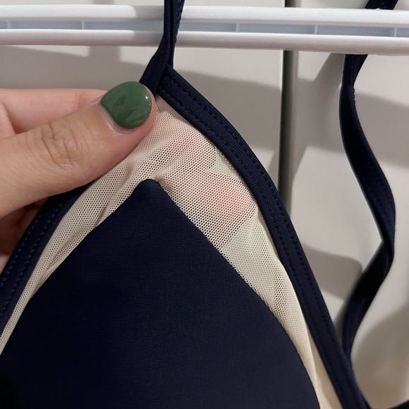 Aerie triangle mesh bikini - size small - navy blue! - Picture 4 of 4